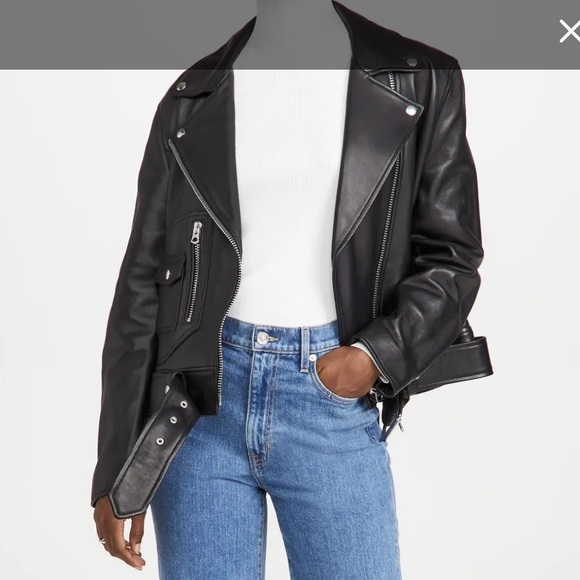 Acne Studios Black Leather Biker Jacket - Picture 7 of 10